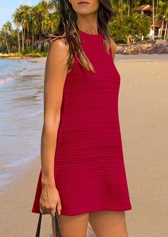 PRETTYGARDEN Women's Crochet Coverups 2025 Summer Resort Swimwear Bathing Suit Knit Cover Up Dress Beach Vacation Clothes in Saudi Arabia