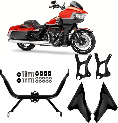 Psler Road Glide Side Fairing لوحة دعم مجموعة قوسين - لوحة جانبية للدراجات النارية Fairing for Touring Road Glide Cvo St Fltrxstse 2024 Fltrxse 2023 2024 Road Glide Fairing Support Bracket （Gloss Black） in Kuwait