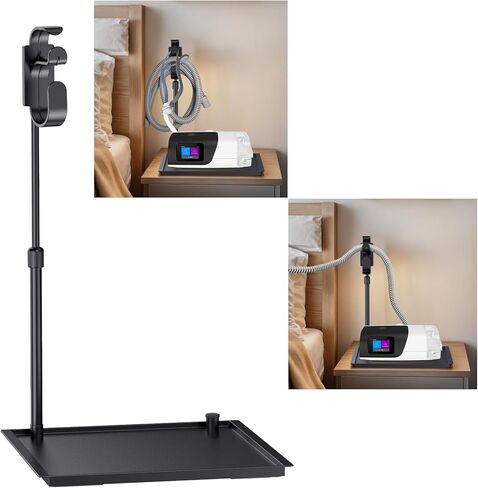 حامل خرطوم CPAP Protector MAT & CPAP - منظم السرير مع ربط CPAP قابل للسحب لقناع وأنابيب CPAP ، يحافظ على مستلزمات CPAP أنيقة ومرتبة ، ويعزز جودة النوم (أسود) in Kuwait