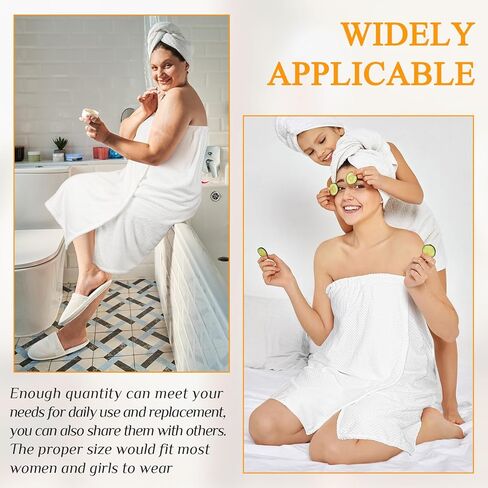 Tigeen 8 PCS Spa Women's Spa يلتف أردية سبا خفيفة الوزن مع إغلاق قابل للتعديل وأعلى مرنة (متوسطة ، أبيض) in Kuwait