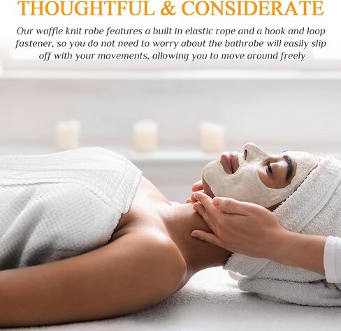 Tigeen 8 PCS Spa Women's Spa يلتف أردية سبا خفيفة الوزن مع إغلاق قابل للتعديل وأعلى مرنة (متوسطة ، أبيض) in Kuwait