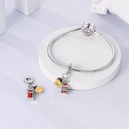 NARMO Charms for Bracelets 925 Sterling Silver Star Dangle Charms Car Keys Lipstick Dangle Charm Beads for Women Bracelets Necklace in Saudi Arabia