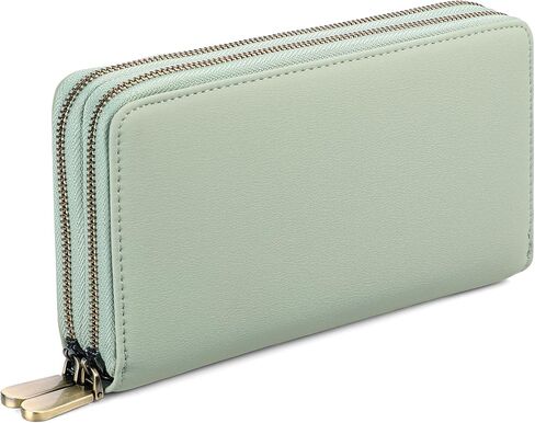 GAEKEAO Wallet for Women Clutch Leather RFID Blocking Wristlet Purse Zip Around Wallets Large Capacity Credit Card Holder in Saudi Arabia