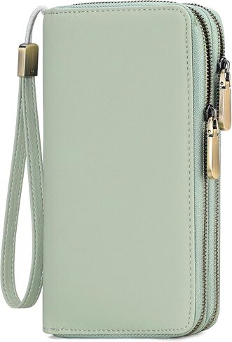 GAEKEAO Wallet for Women Clutch Leather RFID Blocking Wristlet Purse Zip Around Wallets Large Capacity Credit Card Holder in Saudi Arabia