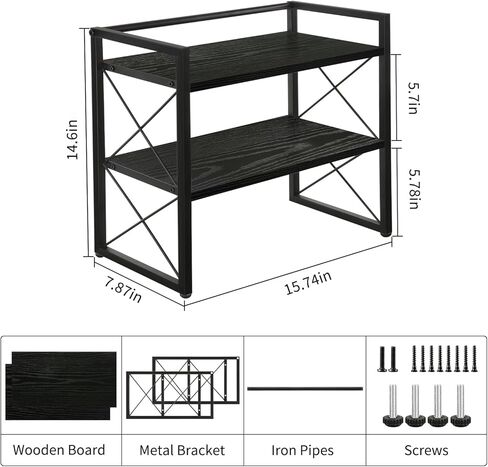منظم أرفف سطح المكتب، أرفف مكتبية من طبقتين، رف تخزين منظم للمكتب الخشبي ورف عرض قائم بذاته للمكتب والمسكن والمنزل in Kuwait