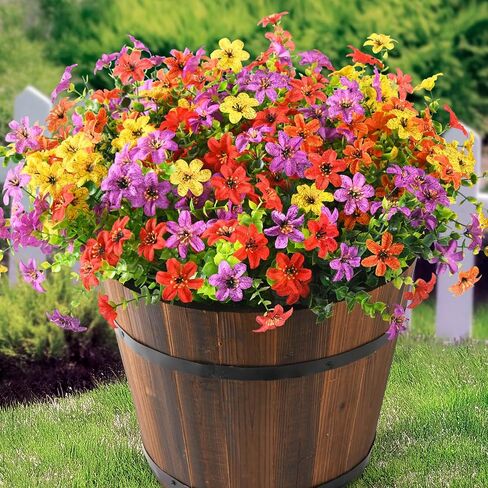 Artificial Flowers for Outdoors Fake Outdoor Plants, 12 Bundle Faux Silk Daisy Flower for Spring Summer Decoration, Look Real UV Resistant for Outside Front Porch Patio Window Balcony Home in Kuwait