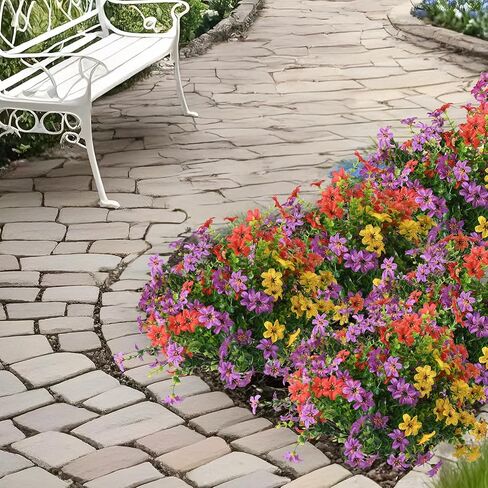 Artificial Flowers for Outdoors Fake Outdoor Plants, 12 Bundle Faux Silk Daisy Flower for Spring Summer Decoration, Look Real UV Resistant for Outside Front Porch Patio Window Balcony Home in Kuwait