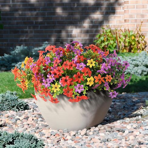 Artificial Flowers for Outdoors Fake Outdoor Plants, 12 Bundle Faux Silk Daisy Flower for Spring Summer Decoration, Look Real UV Resistant for Outside Front Porch Patio Window Balcony Home in Kuwait