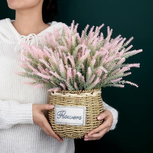 15 Bundles Artificial Lavender Outdoor Flowers Fake Plastic Purple Flower Outside UV Resistant for Home Kitchen Wedding Indoor Outdoor Decor in Saudi Arabia