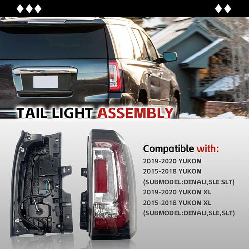 LED Tail Light Assembly Compatible with GMC Yukon/Yukon XL 2015-2020 Left Driver Side Taillight Brake Turn Signal Back Up Lens Replaces GM2800268 84536242 23380459 in Saudi Arabia