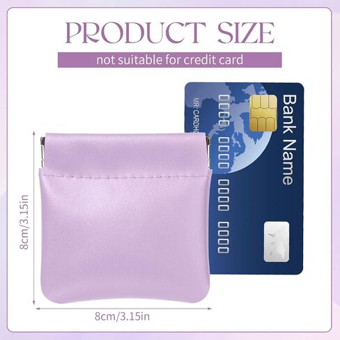 ISKYBOB 4Pcs Mini Squeeze Coin Purse, Pouchic Leather Change Purse, Small Coin Purse for Women Car Change Money Bag Travel Wallet Cash Organizer Pouch, Spring in Saudi Arabia