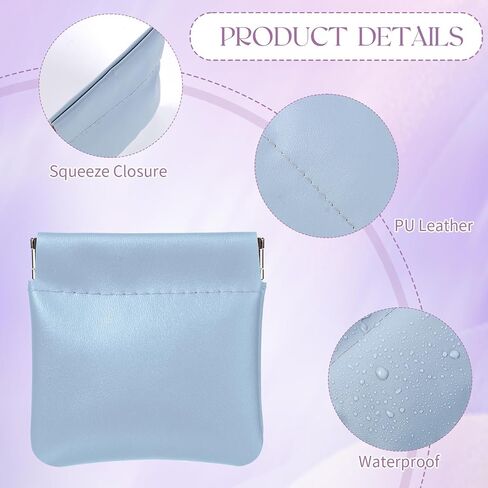 ISKYBOB 4Pcs Mini Squeeze Coin Purse, Pouchic Leather Change Purse, Small Coin Purse for Women Car Change Money Bag Travel Wallet Cash Organizer Pouch, Spring in Saudi Arabia