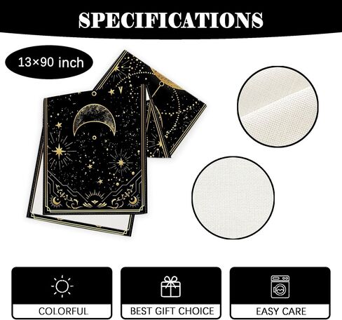 Mystical Decor Moon Table Runner Tarot Decor Gothic Table Runner Astrology Decorations Celestial Party Decorations Supplies Favors Ouija Board Celestial Witchy Room Decor in Saudi Arabia
