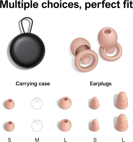 Ear Plugs for Sleeping Noise Cancelling, Comfy Silicone Ear Plugs for Noise Reduction 30dB/35dB, Reusable Hearing Protection Earplugs with 6 Silicone Eartips and 4 Memory Foam Ones, Purple in Kuwait