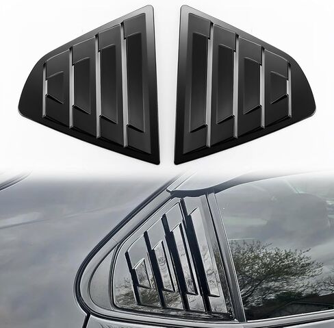 ACLONG Rear Side Window Louvers Fit for Kia Forte 2019 2020 2021 2022 2023 2024 Racing Sport Style Triangular Window Glass Blinds Air Vent Scoop Shades Cover Black-2 PCS in Saudi Arabia