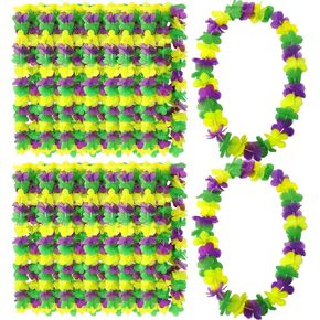 Juntbrushs 24 Pack وطني Leis Red White و Blue Flower Leis ، 4 يوليو أكاليلز هاواي Luau زهرة قلادات كبيرة في الرابع من يوليو ، يوم الذكرى ، ديكورات يوم الاستقلال. in Saudi Arabia
