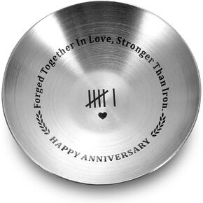 6 Year Anniversary Wedding Gifts for Him, 6 Year Iron Anniversary Valentines Birthday gift, 6th Anniversary Couples Gifts for Her Wife Husband Boyfriend Girlfriend Ring Dish Jewelry Tray Holder