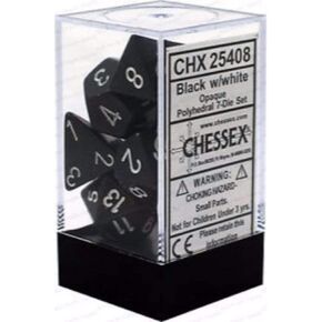 مجموعة بوليهيدرال Op أسود ث أبيض 7ct جودة عالية سهلة القراءة CHX25408