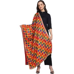 Women's Indian Handicraft Ethnic Dupatta Heavy Phulkari Embroidery Dupatta Chunni/Stole/Scarf