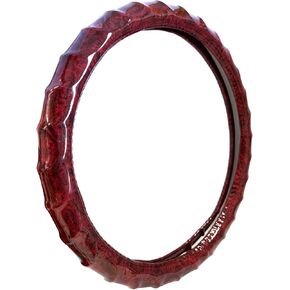 Wood Grain Steering Wheel Cover - Comfortable Grip, Artistic Design, Easy to Install, Universal Fit for Cars, Trucks, Vans & SUVs (White)