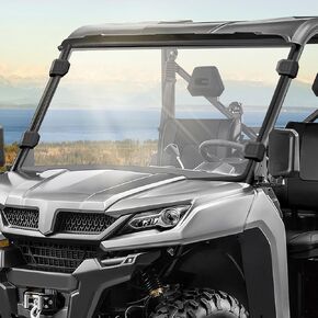 الزجاج الأمامي المقاوم للخدش الأمامي متوافق مع CFMOTO UFORCE 1000 2019-2025 & 1000 XL 2022-2025 PC UTV إكسسوارات الزجاج الأمامي الكامل تحمي من الرياح والغبار والثلوج والثلج