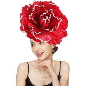 Gionforsy Large Flower Fascinators Hat Tea Party Hats for Women Flower Cocktail Headband for Wedding