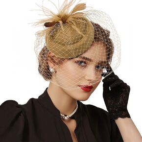 Zando 2025 Kentucky Hats Derby Fascinators Women 20s 50s Vintage Pillbox Hat Wedding Cocktail Tea Party Headwear with Veil