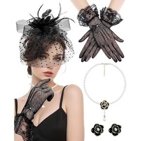 Fascinators Hat for Women Tea Party Hat Headband Flower Mesh Ribbons Feathers Clip Tea Party Headwear