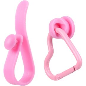 Hook + Keychain Clip Accessory for Bogg Bag and Simply Southern Tote, Cute Heart Shaped Key Chain Clip Charm Decorative for Rubber Beach Handbag(Pink)