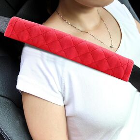 Amooca Soft Automotive Pett Belt Cover Cover Deacbelt Counter Counter Pad Courtector Cushions Universal Fit SuV Trucks Backpack 2 PCS Red 10.2in