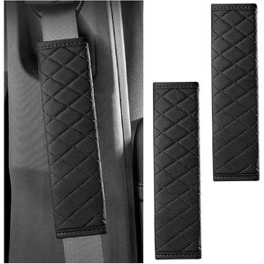 Mandark Car Seat Belt Cover, 2PCS Soft Comfort Vehicle Seatbelt Protection Pad for Safety Driving, Automotive Interior Harness Neck Shoulder Strap Protector Accessories, Universal Fit (Black)