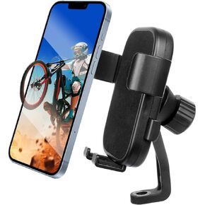Motorcycle Phone Mount,Bike Phone Holder, Bicycle Handlebar Cell Phone Mount Smartphone Holder Mount 360° Adjustable One Hand Operation, Bike Accessories Handlebar Phone Clip Holder, 94001