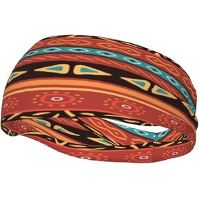 Native American Southwestern Navajo Art Sweat Resistant Headband,Fashionable Sports Headscarf, Hair Band, Breathable Sweat Wicking Fitness Equipment Headbands for Women Men, Black