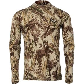 First Lite Men’s Kiln Long Sleeve Crew Shirt - Merino Wool Midweight Camo Hunting Base Layer, Wool Long Johns, Midweight
