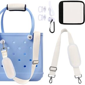 Strap Wrap for Bogg Bag Accessories, Adjustable Shoulder Crossbody Long Strap with Handle Wrap for XL Medium Bog Bag Simply Southern Beach Rubber Tote Bags -Pink