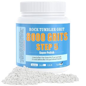 حبيبات تلميع Rock Tumbler 8000، الخطوة 5 - إعادة تعبئة تلميع ممتازة للحصول على لمعان نهائي وتنعيم، وسائط بهلوان بسعة 1 رطل لتعزيز لمعان الصخور