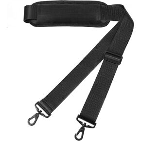Adjustable Shoulder Strap 63 Inch Black Belt Non-Slip Fit Padded with Metal Swivel Hook Universal Replacement Nylon Neck Strap for Briefcase Laptop Messenger Crossbody Bag Luggage Duffle Camera