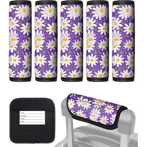 Slohif Luggage Handle Wrap 5Pcs Suitcase Identifier - Bag Strap Cover for Bogg Travel Accessories Easy Identification Bright Marker Sleeve Grips Comfort Neoprene Concealed Tag for Airport Plant