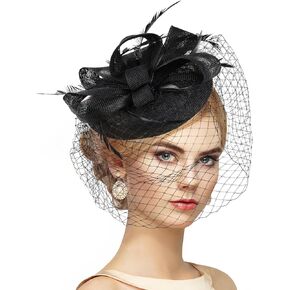 2025 Kentucky Attire Hats - 20s Vintage Derby Fascinators Hat with Hair Clip for Women Lady Girls Outfit Headwear
