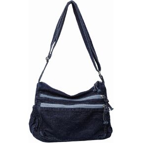 Large Denim Purses for Women Denim Tote Bag Casual Retro Crossbody Lightweight Shoulder Bag Canvas Handbags