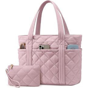 LOVEVOOK Puffer Tote Bag for Women, Puffy Work Handbag, Travel Shoulder Carry On Bag with Zipper for Teacher Nurse Gym
