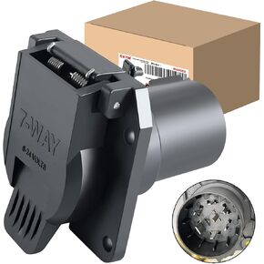 7 Pin Trailer Connector Socket Vehicle-Side 7 Way RV Blade Connector, Factory Tow Package and USCAR 7 Pin Trailer Socket Required