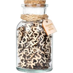 Birthday Gifts for Women Men Her Him, Jar of Wooden Cutout Letter Piece (5oz) - White Elephant Gifts for Adults Friend Coworker Funny Gag Presents Ideas for Christmas Valentines Anniversary Retirement