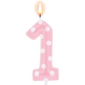 Pink Birthday Candles for Girls, Pink Mouse Cake Topper Decorations, Oh Twodles Birthday Party Supplies, Mini Mouse Cupcake Decor, Cartoon-Themed Items (Number 2)