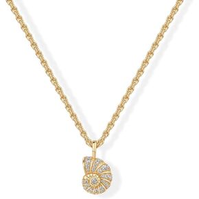 Pavoi 14K الذهب المطلي بالبيان المطحون قلادة قلادة للنساء - دائرة محروقة شاطئية الصيف الصدف المعلقات - قلادة سلسلة حبل متماسكة