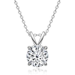 نمت المختبر المعتمد من قناة Diamond من 0.25-2.00CT للماس للنساء ، و 14 قرطًا من الذهب الصلب من الذهب 4 شرق ، قلادة من الماس الذهبي للنساء (Colling F-G ، VS1-VS2 Clarity)