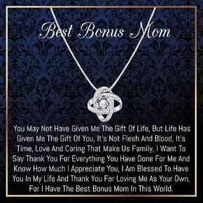 Step Mom Birthday Gift - Stepmother Necklace, Mother in Law Gift from Stepchildren