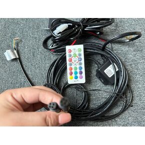RGB Bluetooth Control Box 4Pin Connecter 2Plugs Wire Set,Remote,Fit for Whip Light/Rock Light/LED Strips/Underglow Lights