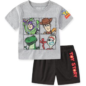 Disney Toy Story Boys Short Sleeve T-Shirt and Shorts Set for Toddler and Big Kids