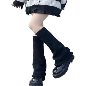Women Leg Warmers Gyaru Gothic Boots Cuff Warme Knitted Punk Knee High Stockings Thermal Legwarmers